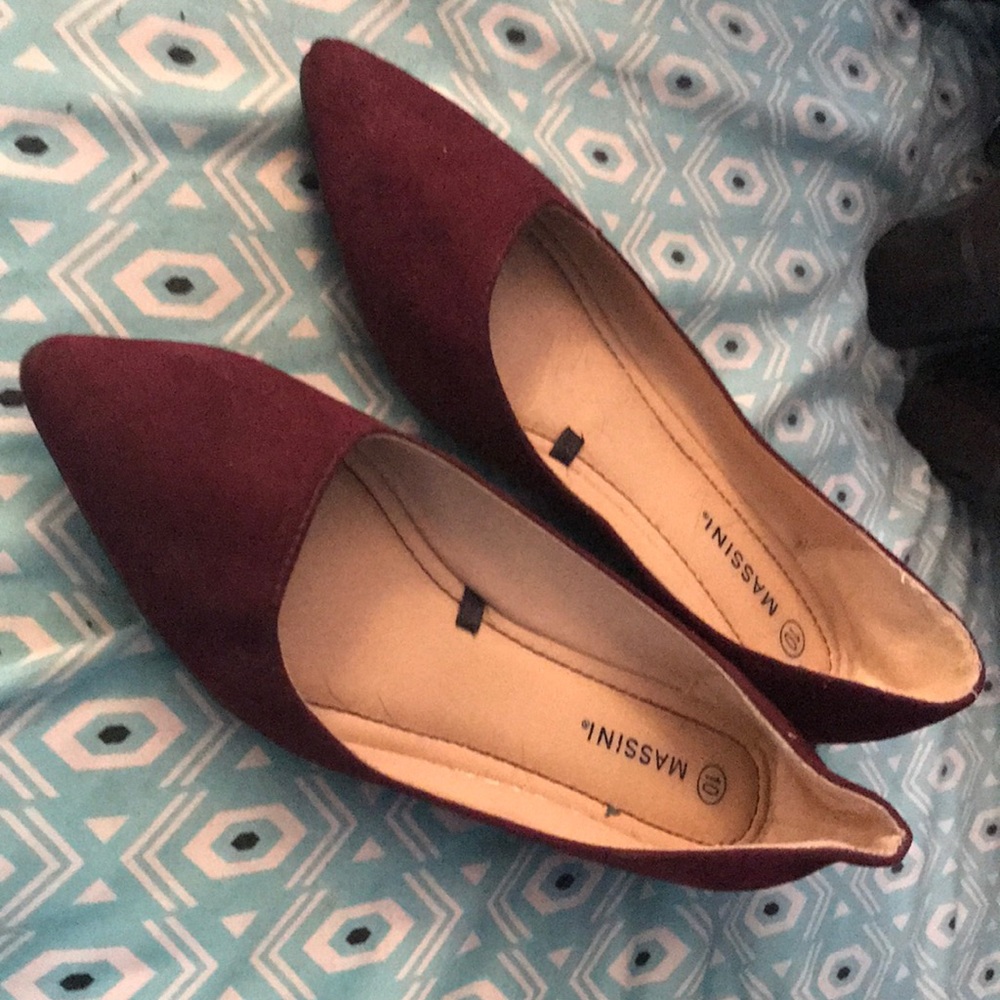 Dark Red flat dress shoes